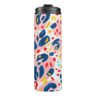 Leoparddruck: handbemalte Wasserfarbe. Thermosbecher
