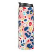 Leoparddruck: handbemalte Wasserfarbe. Thermosbecher (Nach rechts gedreht)