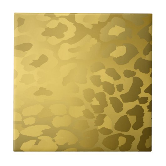 Leoparddruck in Gold Fliese (Vorderseite)
