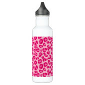 Leoparddruck in Pastellrosa, Hot Pink und Fuchsia Edelstahlflasche (Links)