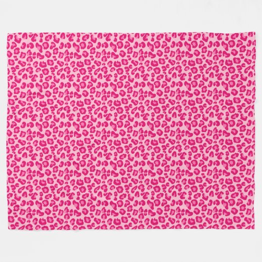 Leoparddruck in Pastellrosa, Hot Pink und Fuchsia Fleecedecke (Vorderseite (Horizontal))