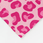 Leoparddruck in Pastellrosa, Hot Pink und Fuchsia Fleecedecke (Ecke)