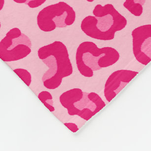 Leoparddruck in Pastellrosa, Hot Pink und Fuchsia Fleecedecke