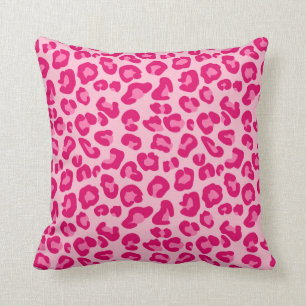 Leoparddruck in Pastellrosa, Hot Pink und Fuchsia Kissen