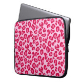 Leoparddruck in Pastellrosa, Hot Pink und Fuchsia Laptopschutzhülle (Vorderseite Links)