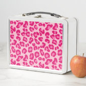 Leoparddruck in Pastellrosa, Hot Pink und Fuchsia Metall Brotdose (Beispiel)