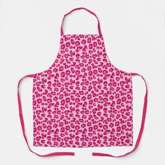 Leoparddruck in Pastellrosa, Hot Pink und Fuchsia Schürze (Vorderseite)