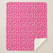 Leoparddruck in Pastellrosa, Hot Pink und Fuchsia Sherpadecke (Vorderseite)