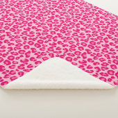 Leoparddruck in Pastellrosa, Hot Pink und Fuchsia Sherpadecke (3/4)