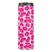 Leoparddruck in Pastellrosa, Hot Pink und Fuchsia Thermosbecher (Rückseite)