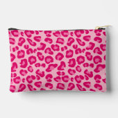 Leoparddruck in Pastellrosa, Hot Pink und Fuchsia Zubehörtasche (Rückseite)