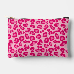 Leoparddruck in Pastellrosa, Hot Pink und Fuchsia Zubehörtasche