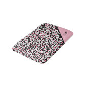 Leoparddruck in rosa weiß und schwarz mit Monogram Badematte (Schrägansicht)