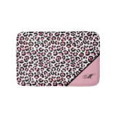 Leoparddruck in rosa weiß und schwarz mit Monogram Badematte (Vorderseite)