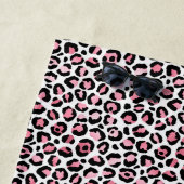 Leoparddruck in rosa weiß und schwarz mit Monogram Strandtuch (Beispiel)