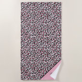 Leoparddruck in rosa weiß und schwarz mit Monogram Strandtuch (Vorderseite)