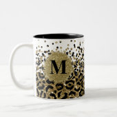 Leoparddruck in Schwarz/Glitzer Zweifarbige Tasse (Links)