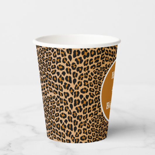 Leoparddruck Pappbecher (Vorderseite)