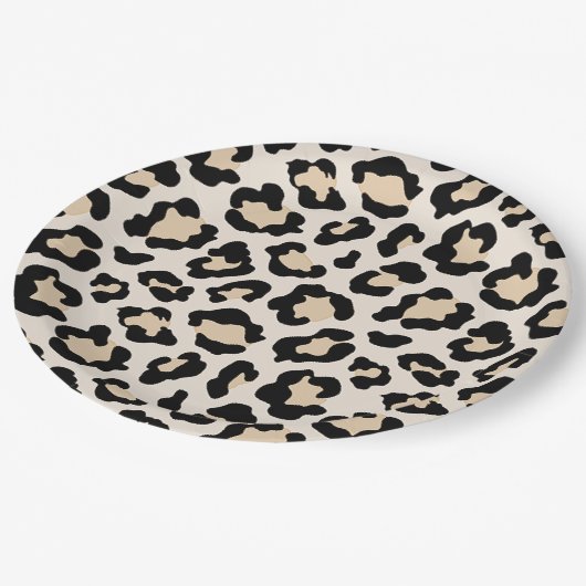 Leoparddruck Pappteller (Schrägansicht)