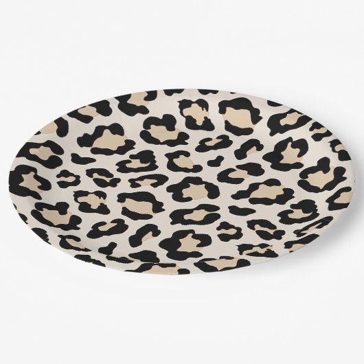 Leoparddruck Pappteller (Schrägansicht)