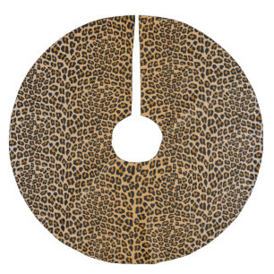 Leoparddruck Polyester Weihnachtsbaumdecke