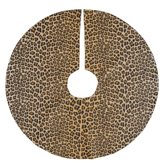 Leoparddruck Polyester Weihnachtsbaumdecke (Vorderseite)