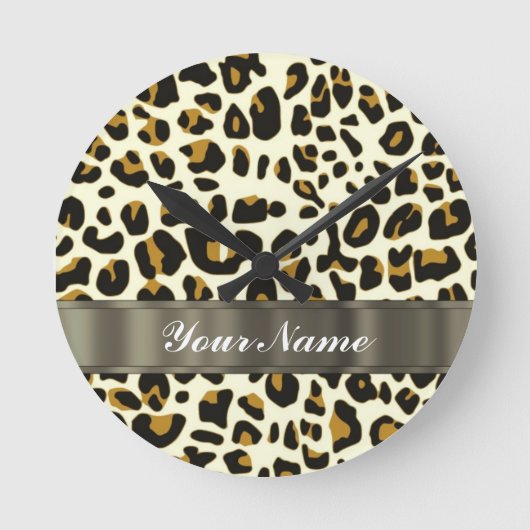 Leoparddruck Runde Wanduhr (Vorderseite)