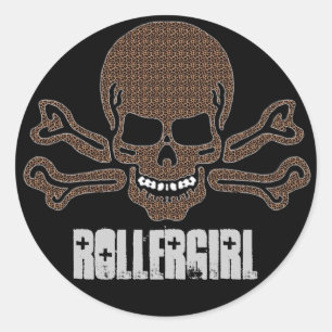 Leoparddruck-Totenkopf mit gekreuzter Knochen Runder Aufkleber