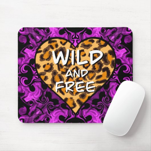 Leoparddruck | Wild und freies Herz | LIEBE Mousepad (Mit Mouse)