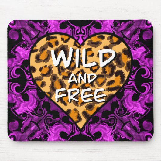 Leoparddruck | Wild und freies Herz | LIEBE Mousepad (Vorne)