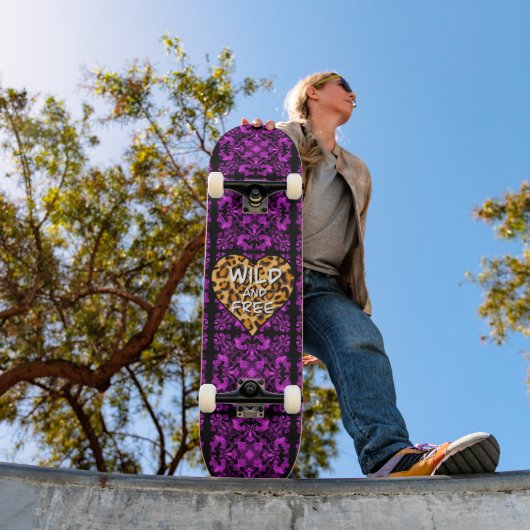Leoparddruck | Wild und freies Herz | LIEBE Skateboard (Außenbereich 1)
