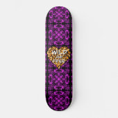 Leoparddruck | Wild und freies Herz | LIEBE Skateboard (Vorderseite)