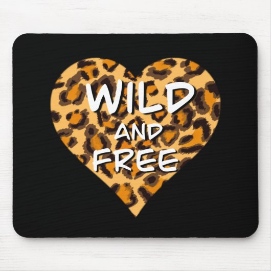 Leoparddruck | Wild und freies Herz | LIEBE T - SH Mousepad (Vorne)