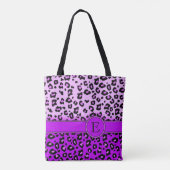 Leoparddrucklila mit Monogramm Tierdrucktasche Tasche (Rückseite)