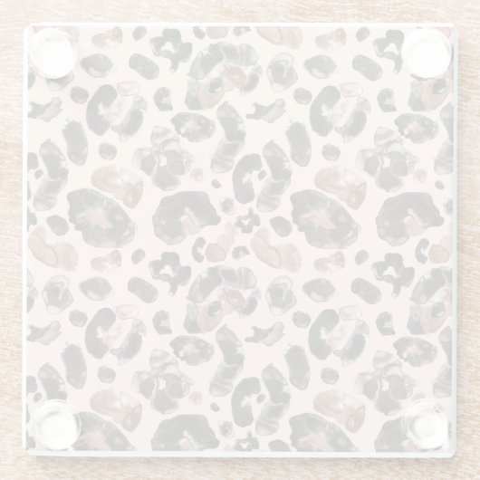 Leoparde, Tierhaut nahtlos Muster. Glasuntersetzer (Rückseite)