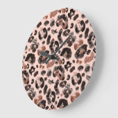 Leoparde, Tierhaut nahtlos Muster. Große Wanduhr (Winkel)