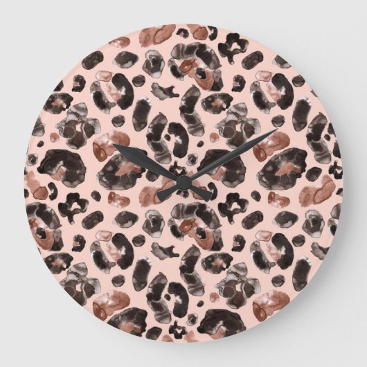 Leoparde, Tierhaut nahtlos Muster. Große Wanduhr (Vorderseite)