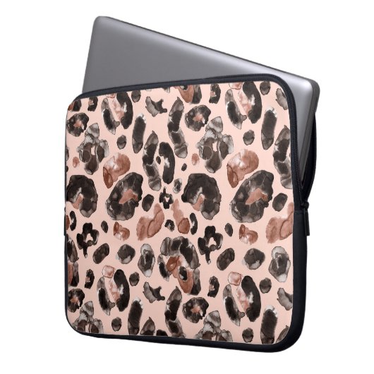 Leoparde, Tierhaut nahtlos Muster. Laptopschutzhülle (Vorderseite Links)