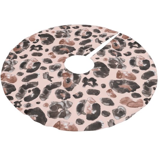 Leoparde, Tierhaut nahtlos Muster. Polyester Weihnachtsbaumdecke (Schrägansicht)