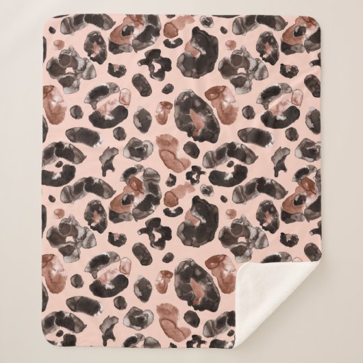 Leoparde, Tierhaut nahtlos Muster. Sherpadecke (Vorderseite)