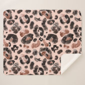 Leoparde, Tierhaut nahtlos Muster. Sherpadecke (Vorderseite (Horizontal))