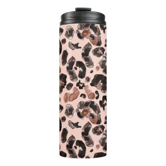 Leoparde, Tierhaut nahtlos Muster. Thermosbecher (Vorderseite)