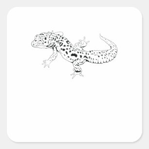 Leopardechse Quadratischer Aufkleber