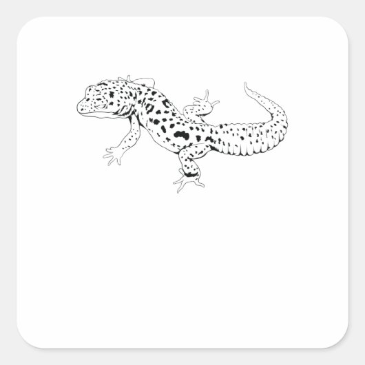 Leopardechse Quadratischer Aufkleber (Vorderseite)