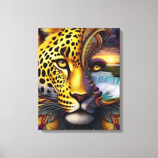 Leoparden-Abstrakte Kunst Leinwanddruck (Vorderseite)