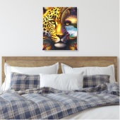 Leoparden-Abstrakte Kunst Leinwanddruck (Insitu (Schlafzimmer))