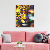 Leoparden-Abstrakte Kunst Leinwanddruck (Insitu (Wohnzimmer))