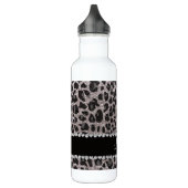 Leoparden aus individuelle Name Silber Glitzer Trinkflasche (Links)