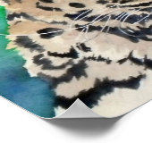 Leoparden Blauer Glanz Poster (Ecke)