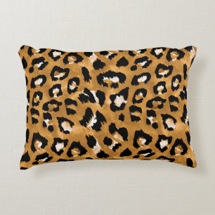 Leoparden der tierischen Haut: Aquarellmuster. Dekokissen